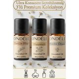 Ondéle 3'lü Tatlı Masumiyet Saf Esansiyel Uçucu Yağ Buhurdanlık Mum Difüzör Kokusu: Vanilla,poudre,hanımeli