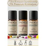Ondéle 3'lü Temiz Çarşaf Saf Esansiyel Uçucu Yağ Buhurdanlık Mum Difüzör Kokusu: Pure Breeze,ocean,lavanta