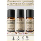 Ondéle 3'lü Zihin Açıcı Saf Esansiyel Uçucu Yağ Buhurdanlık Mum Difüzör Kokusu: Aura,pure Aura,frekans