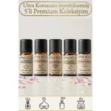 Ondéle 5'li Mistizm ve Gizem Saf Esansiyel Yağ Buhurdanlık Mum Kokusu: Sandal Mist,amber,jasmin,aura,lotus