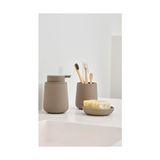 One Banyo Için Sabunluk, Seramik Sabunluk, El Sabunu/sıvı Sabun Için, Çap 8 Cm, Yükseklik 11,5 Cm, Kapasite 250 Ml, Boz Kahverengi - 0,25 gr