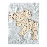 ONE bebek Mix Animals Pattern Krem 2'li Kız Bebek Takımı Pijama