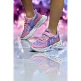 One Çocuk Unisex Ortopedik -Sağlam- Snakers Işıklı (Lambalı)Spor Ayakkabı - Mor - Pembe