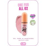 One For All Eyes & Lips & Cheeks Işıltılı Likit Göz farı - 02 Pink Cosmos