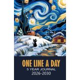One Line a Day 5 Year Journal 2026-2030: Five Year Memory Keeper Book See How Your Life Changes Year After Year on The Same Date Cute Cat starry night art