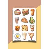 One Little Happiness Breakfast Temalı Sticker Seti | Bullet Journal Sticker | Defter | Çıkartma | Scrapbook