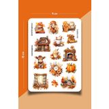 One Little Happiness Sonbahar Temalı Sticker Seti | Bullet Journal Sticker | Defter | Çıkartma | Scrapbook