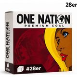 One Nation Premium Coal Nargile Kömürü 1 kg 28ER Düşük Kül Oranı ve Uzun Süreli Yanış Özelliği