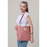 One Omuz Çantası – Hem Günlük Hem Tatil Şıklığı Mini Clutch Hediye - Kırmızı Çizgili