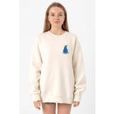 One Piece Anime Gura Gura Devil Fruit Ekru Kadın 2ip Sweatshirt