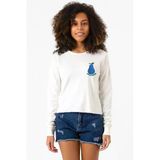 One Piece Anime Gura Gura Devil Fruit Ekstra Uzunkol Sweatshirt Ekru