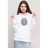 One Piece Anime Yamato Mask Beyaz Kadın 3İp Kapşonlu Sweatshirt