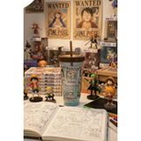One Piece Lisanslı Wanted Temalı Çift Cidarlı Pipetli Plastik Su Kabı – 420 ml Terleme Yapmaz Matara