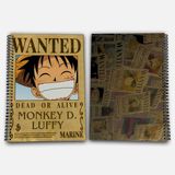 One Piece Luffy Kareli A4 Okul Defteri 72 Yaprak Model 1 - Hasır Şapka Serisi - Baskılı