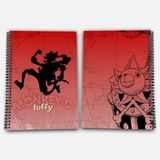 One Piece Luffy Kareli A4 Okul Defteri 72 Yaprak Model 2 - Hasır Şapka Serisi - Baskılı