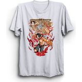 One Piece, Renkli Tasarım, Rd, Anime Manga %100 Pamuk Tişört - Beyaz