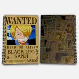 One Piece Sanji Çizgili A4 Okul Defteri 72 Yaprak Model 1 - Hasır Şapka Serisi - Baskılı