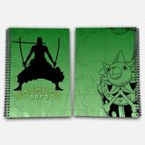 One Piece Zoro Çizgili A4 Okul Defteri 72 Yaprak Model 2 - Hasır Şapka Serisi - Baskılı