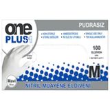 One Plus Pudrasız Nitril Mavi Muayene Eldiveni Medium 100'lü