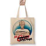 One Punch Man Saitama One Piece Death Note Bez Çanta Uzun Saplı - Açık Bej - 40 X 40