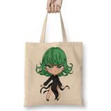 One Punch Man Saitama One Piece Miyazaki Bez Çanta Uzun Saplı - Açık Bej - 40 X 40