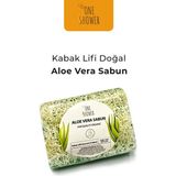 One Shower Doğal Kabak Lifli Aloe Vera Sabunu 130 gr Cilt Gençleştirici Etki ve Nem Dengesi - Yeşil