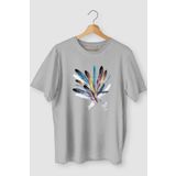oneagılyazı Erkek Ekru Önü Iskambil Kağıdı Baskılı Bisiklet Yaka Oversize T-shirt