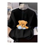 oneagılyazı Kadınlar İçin Kahve Ayısı Tişört - Sevimli Teddy Bear ve Fincan Baskılı,