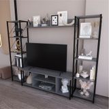 Onebo 200 Cm Tv Ünitesi Seti Yaşam Ünitesi Seti Metal Antrasit