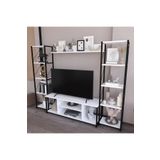 Onebo 200 Cm Tv Ünitesi Seti Yaşam Ünitesi Seti Metal Gövde Beyaz