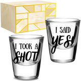 Onebttl Çiftler için Nişan Hediyeleri, Benzersiz Yeni Nişanlı Hediyeler, Shot Bardağı Seti, Nişanlı Nişanlı Gelecek için Hediyeleri, Mr & Mrs, 45 ml - I TOOK A SHOT, I SAID EVET