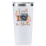 Onebttl Fotoğrafçılar için Kadınlar için Fotoğrafçılık Hediyeleri, 20 oz Paslanmaz Çelik Yalıtımlı Kapaklı Şarap Bardağı Kupa - Beyaz