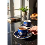Onedekor 2 Kişilik Blue Bird Double Kahve Fincanı