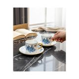 Onedekor 2 Kişilik Double Amber Bloom Blue Kahve Fincanı