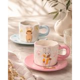 Onedekor 2 Kişilik Pati&pati Porselen Kahve Fincanı Takımı 90 ml - Renkli