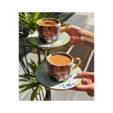 Onedekor 2 Kişilik Royal Flora Double Kahve Fincanı