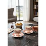 Onedekor 2 Kişilik Vintage Red Kahve Fincanı - Renkli