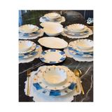 Onedekor 24 Parça 6 Kişilik Lavinya Blue Porselen Yemek Takımı