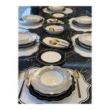 Onedekor 24 Parça 6 Kişilik Porselen Black Royal Porselen Yemek Takımı