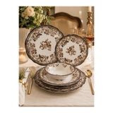Onedekor 24 Parça 6 Kişilik Porselen Yemek takımı Velour Brown