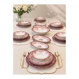 Onedekor 29 Parça 6 Kişilik Porselen Yemek Takımı Velour Maroon
