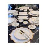 Onedekor 32 Parça Modern Krem Gold Kahvaltı Takımı