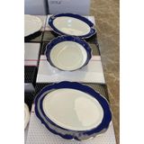 Onedekor 3'lü Porselen Salata Kayık Kase Seti Lacivert
