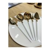 Onedekor 5 Parça Sos Kepçe Servis Takımı Beyaz Gold
