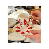 Onedekor 6 Kişilik Porselen Veloura Red Kahve Fincanı