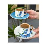 Onedekor 6'lı Porselen Kahve Fincanı Blue Flower