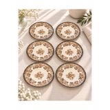 Onedekor 6'lı Porselen Velour Brown Çay Tabağı