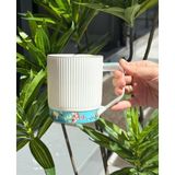 Onedekor Porselen Lüks Floral Blue Kupa Gold 250ML - Mavi