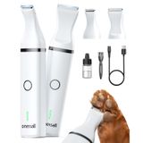 oneisall 2 Bıçaklı Köpek Pençesi Giyotin,Düşük Gürültülü Köpek Kesme Makineleri Bakım Seti,Köpekler için Pet Giyotin Kediler Pençeleri, Gözler, Kulaklar, Yüz