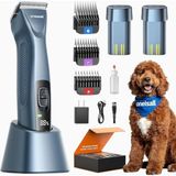 Oneisall 3700 Spm 2 Hızlı Çift Bataryalı Metal Taraklı Köpek Tüy Kesme Makinesi - Mavi